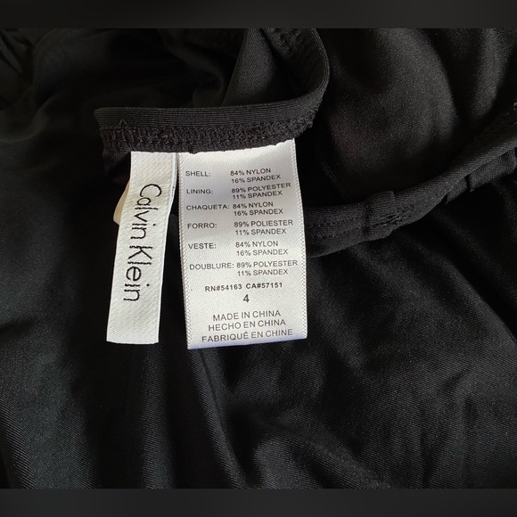 Calvin Klein Women’s Black Swimsuit Pleated Side Panels Halter Top Style; Size 4 - Picture 6 of 8